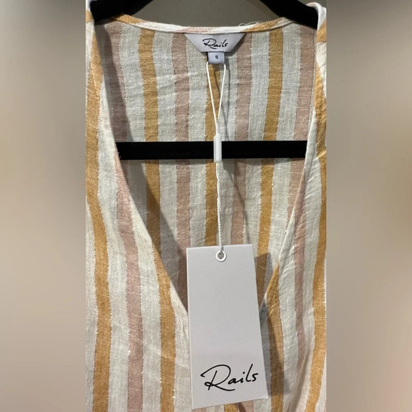 NWT Rails Bridgette wrap yellow striped dress size Small - Picture 4 of 11